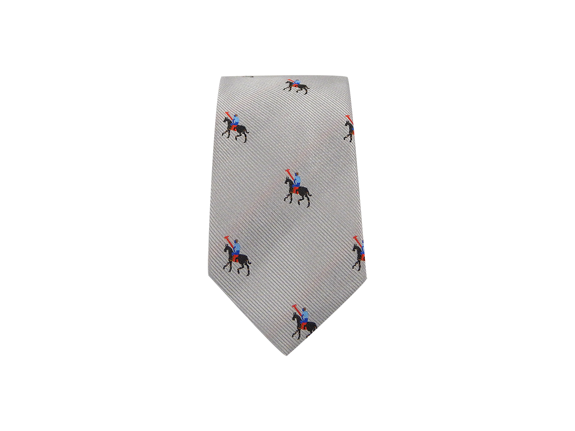 Relhok Men's Horse Print Necktie - Grey - DSCN8852