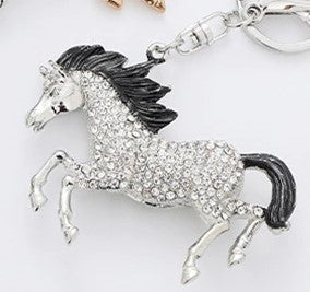 Relhok Horse Keychain - Silver Black - HorseKeyChainSilverBlack