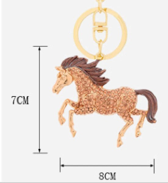 Relhok Horse Keychain - Yellow Gold Diamond - HorseKeyChainSize