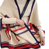 Horse Scarf - Two Horses #color_Beige and Blue