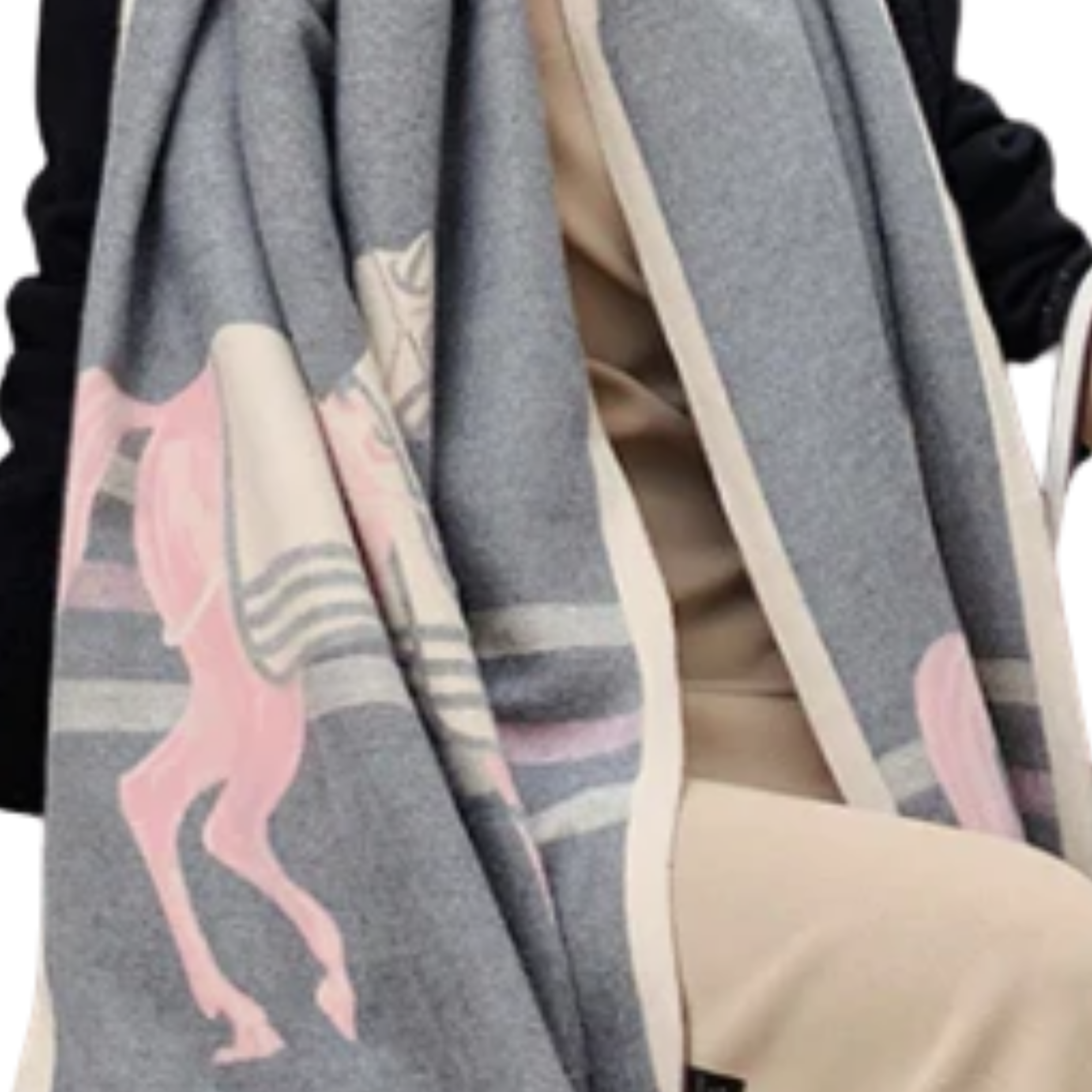 Horse Scarf - Two Horses #color_Grey