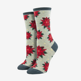 Socksmith Poinsettia Socks for Women #print_red