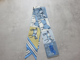 Relhok Handbag Skinny Scarf #print_Horses in Blue