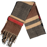 Relhok Plaid Scarf #color_Black Brown and Red