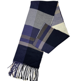 Relhok Plaid Scarf #color_Blue Navy and Grey
