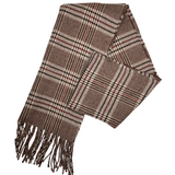 Relhok Plaid Scarf #color_Brown Black and Red