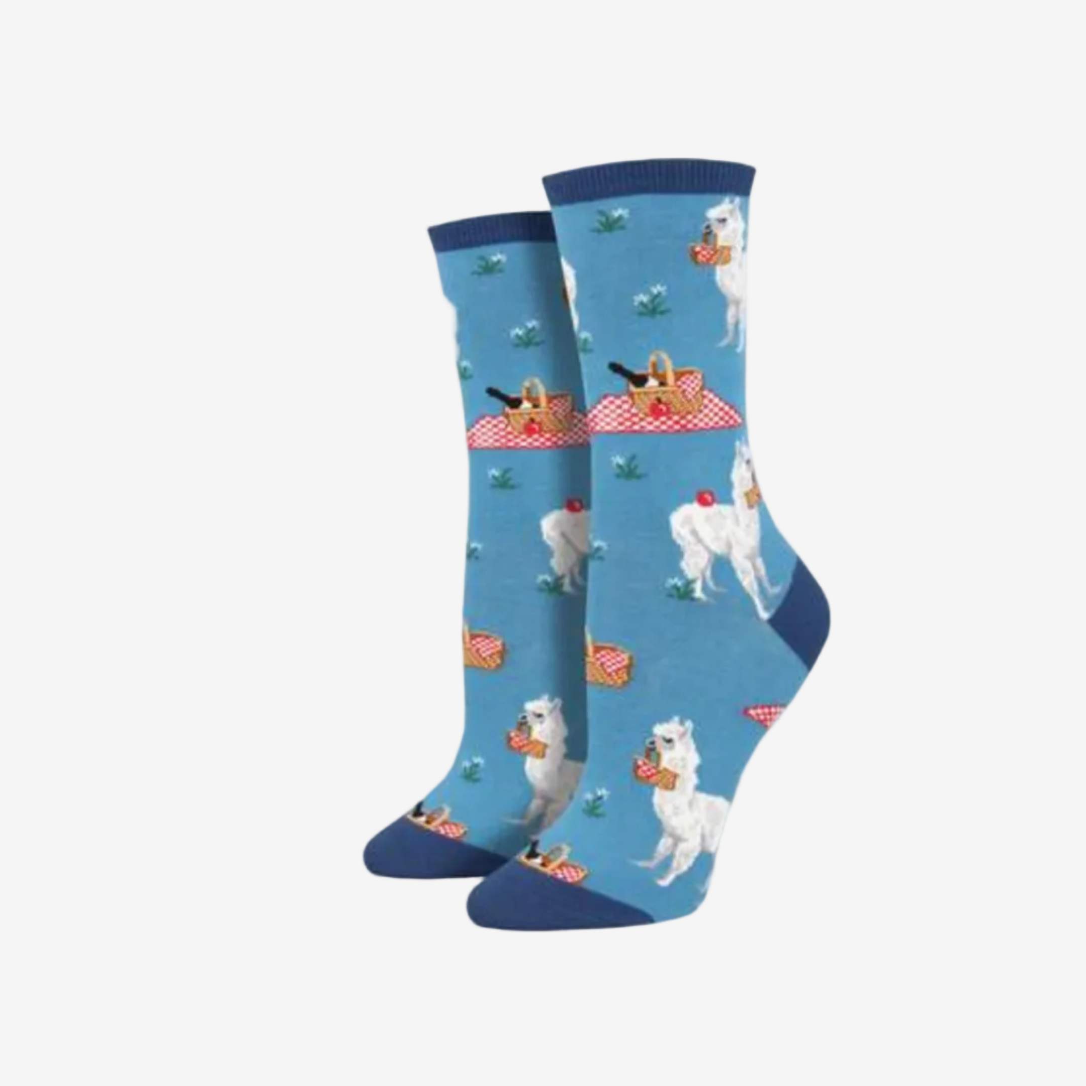 Socksmith Blue Alpaca Lunch Socks for Women #print_Blue
