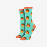 Socksmith Georgia Peach AcquaBlue and Orange Socks for Women #print_Aquamarine