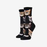 Socksmith Kittenster Black and Brown Socks for Women #print_Black-Brown