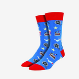 Socksmith Movie Night Blue and Red Socks for Men #print_Blue