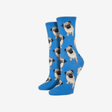 Socksmith Pugs Blue Socks for Women #print_Blue