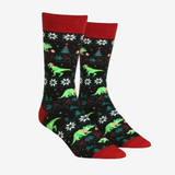 Socksmith Santasaurus Rex Black Socks for Women #print_Black
