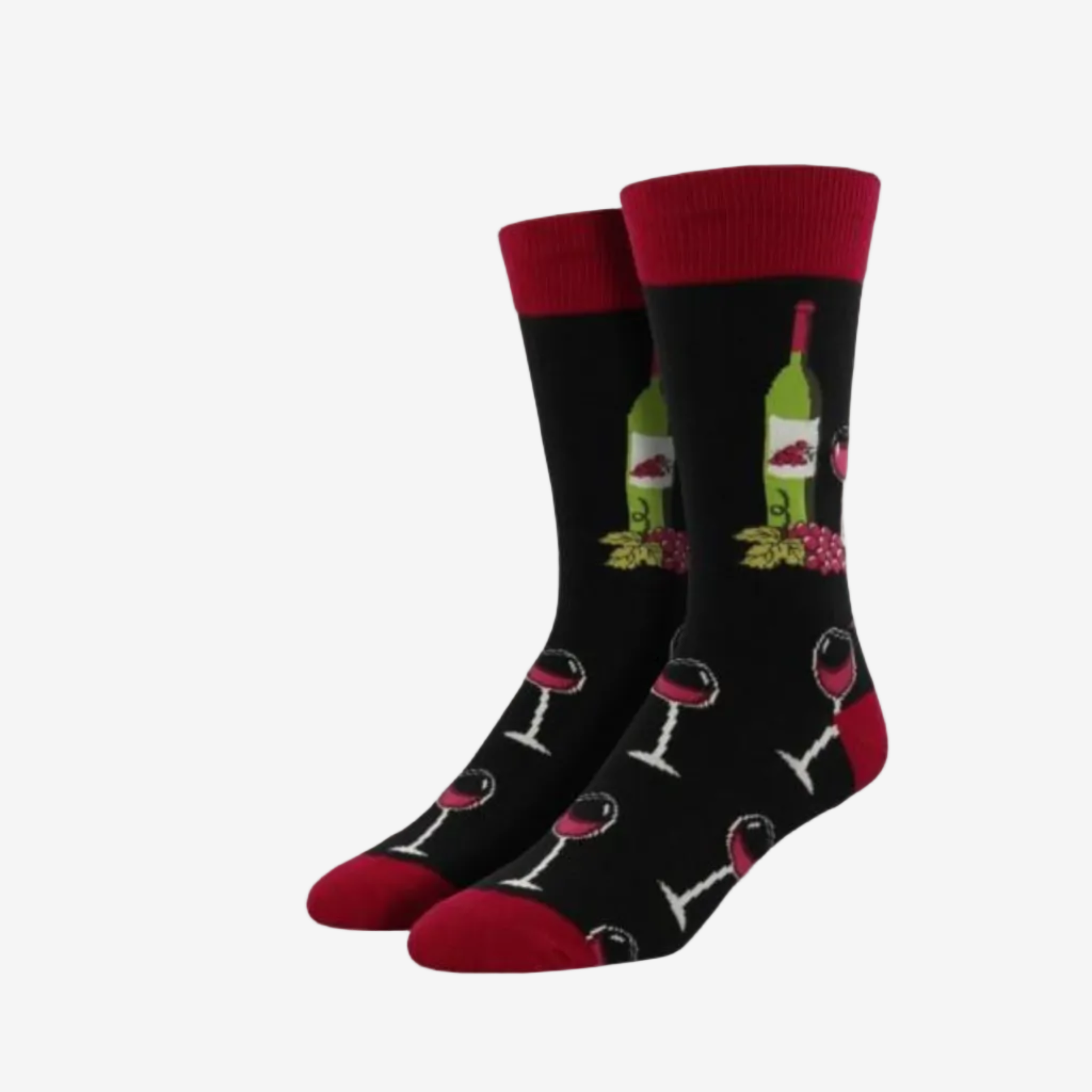 Socksmith Wine Scene Socks for Men #print_Black