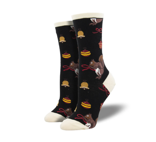 #color_ Black | Socksmith Have a Squirrelly Christmas Socks - Black - WebsiteProductphotos-2022-08-18T121652.479